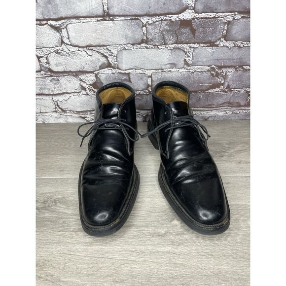 Cole Haan Waterproof Black Patent Leather Lace Chukka Boots Men Sz 10.5M US/44EU main image 14
